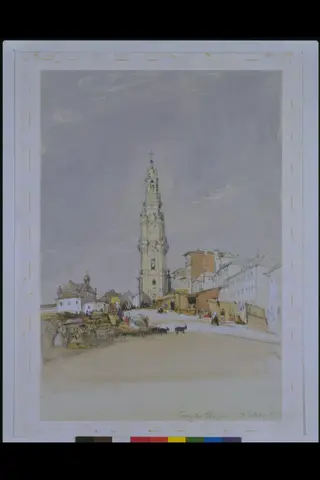 Torre dos Clérigos, by James Holland, watercolor, 1837