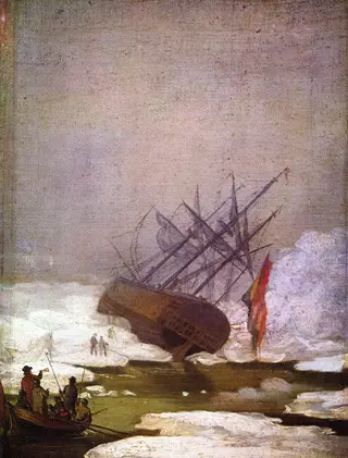 Wreck in the Sea of Ice, by Caspar David Friedrich, oil, 1800