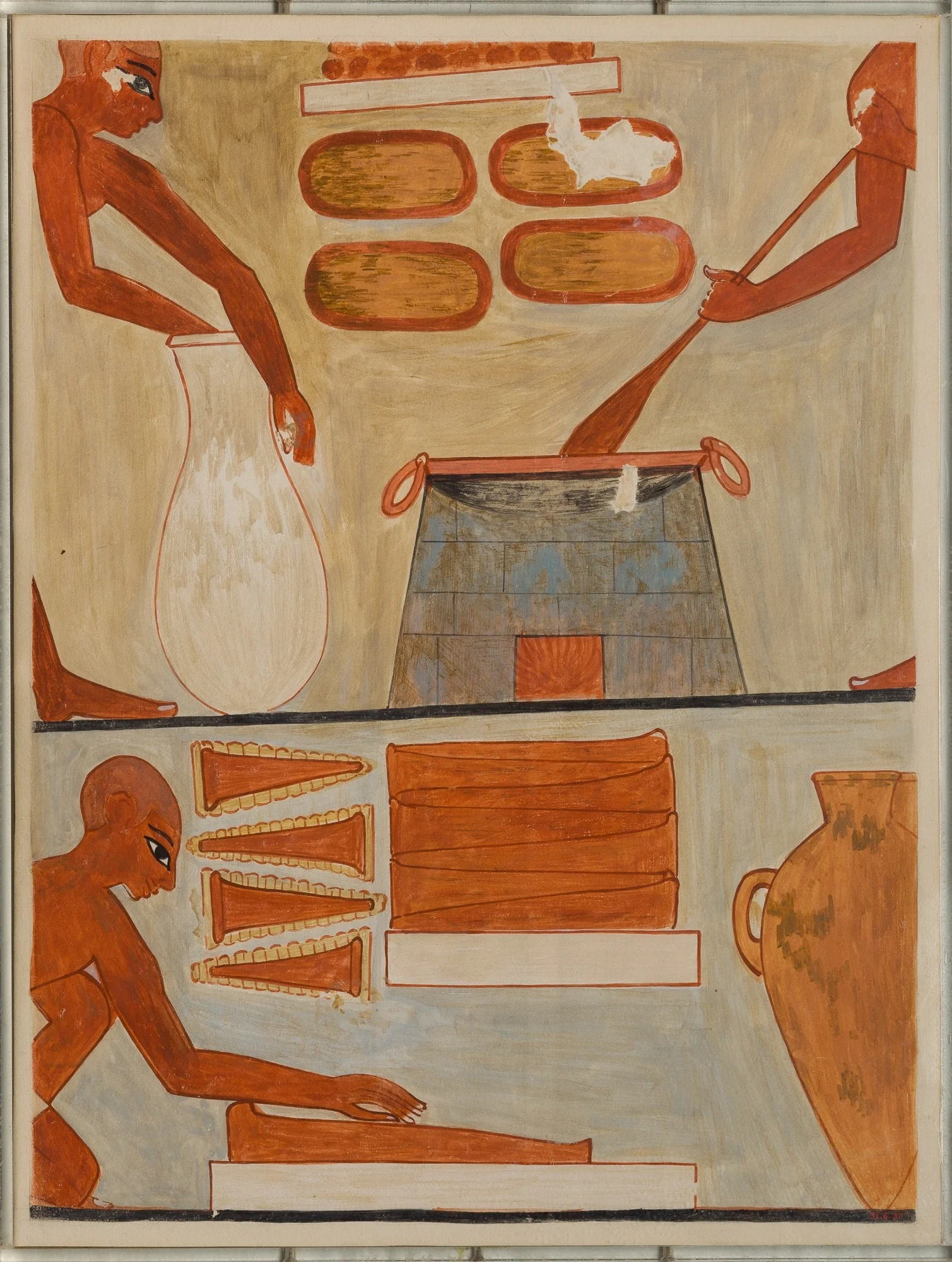 Preparing and Cooking Cakes, Tomb of Rekhmire, detail
