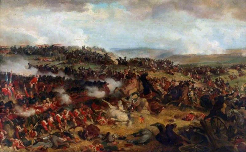 The Battle of Waterloo: The British Squares Receiving the Charge of the French Cuirassiers, detail