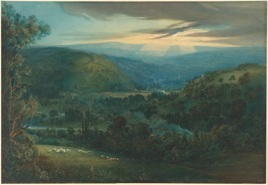 Dawn in the Valley, by William Turner of Oxford, watercolor, 1832