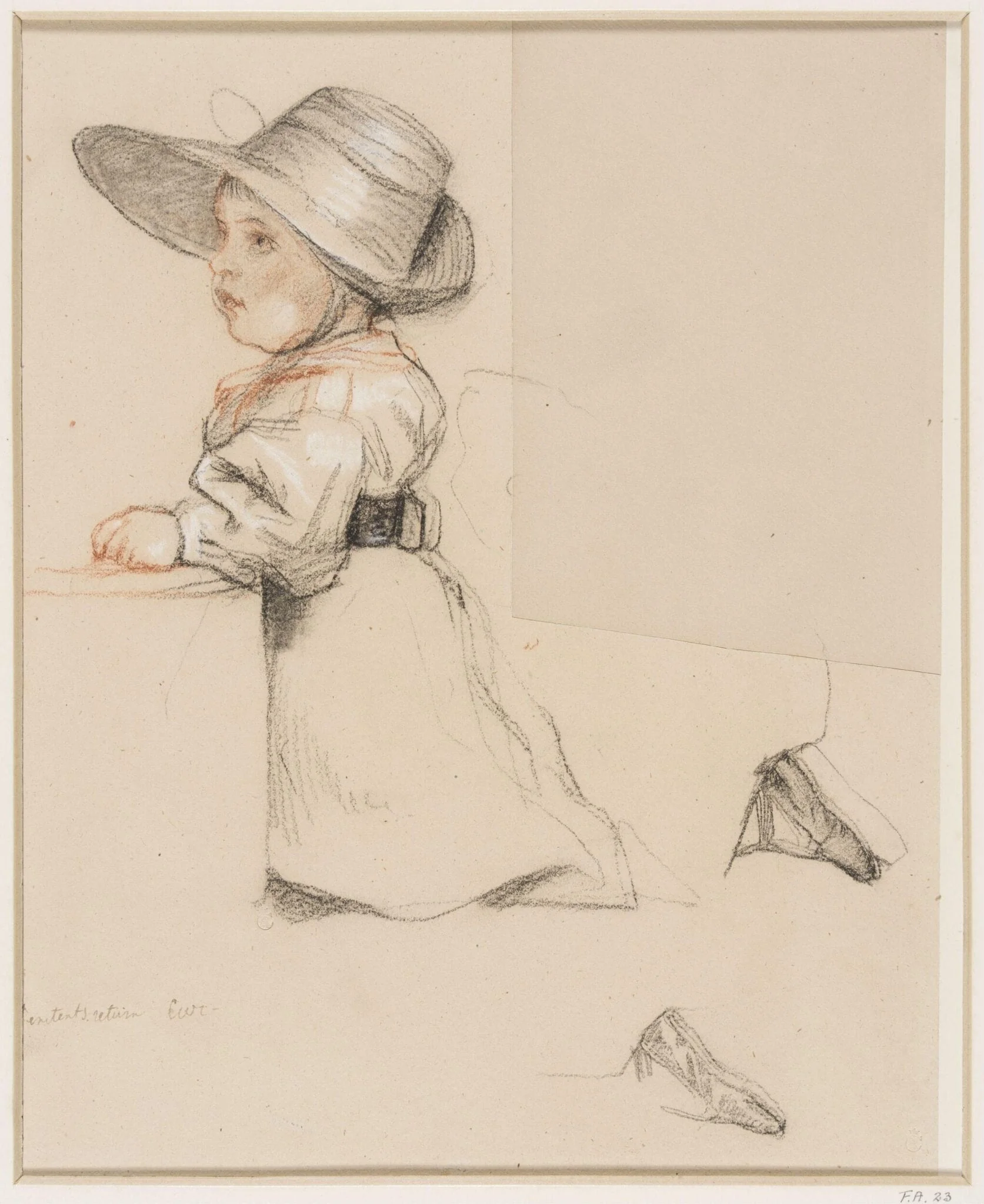Study of a kneeling child, detail
