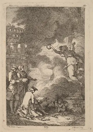 Nella Venuta in Roma: pl. 6, by Franz Edmund Weirotter, ink, 1764