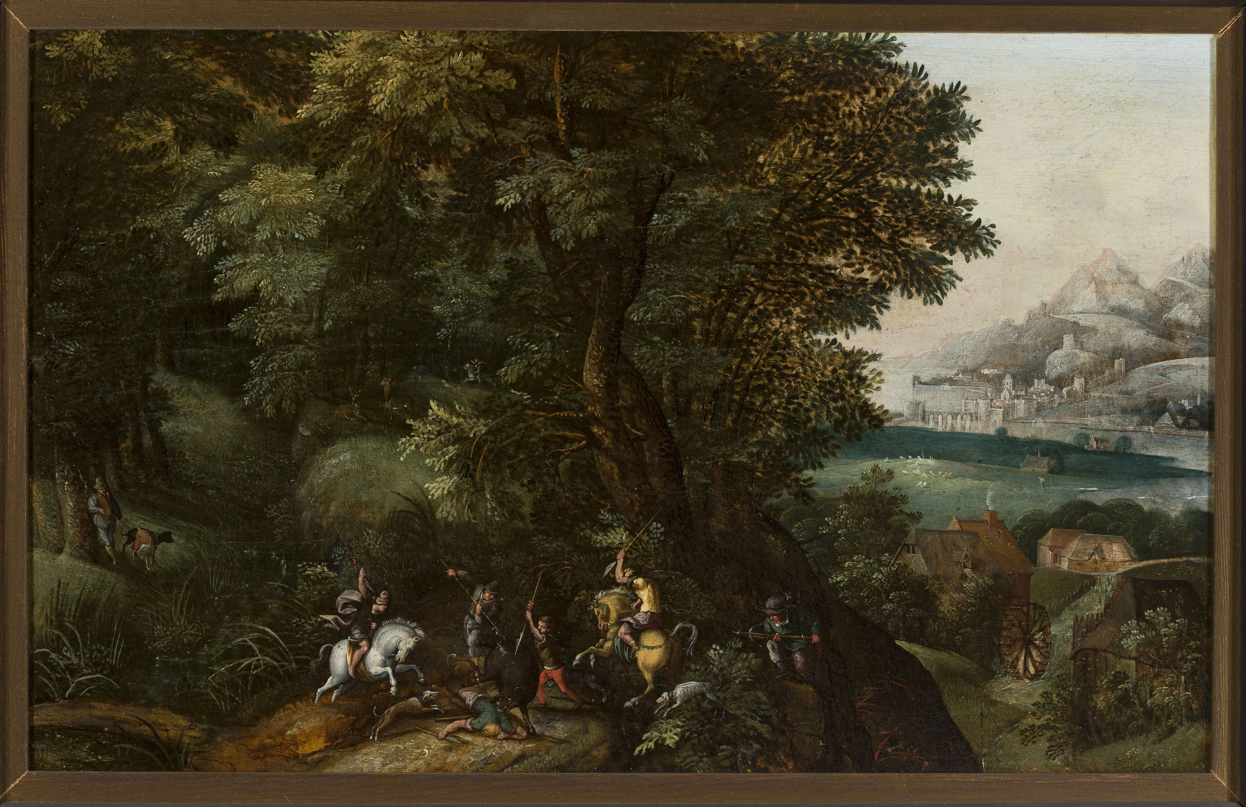 Hunting a wild boar, detail