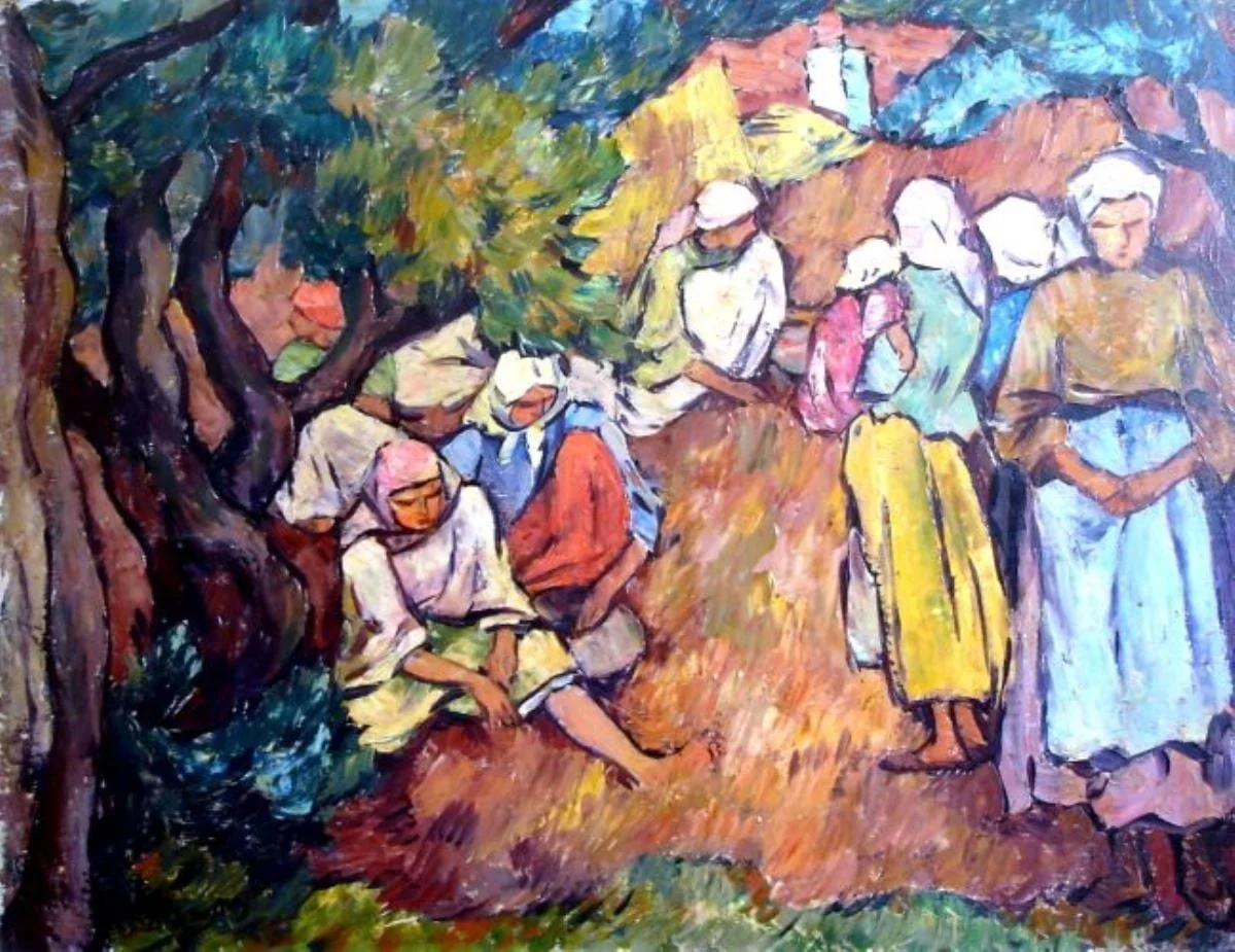 Compoziție cu țărănci, detail