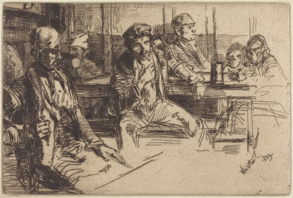 Longshoremen, by James McNeill Whistler, ink, 1859