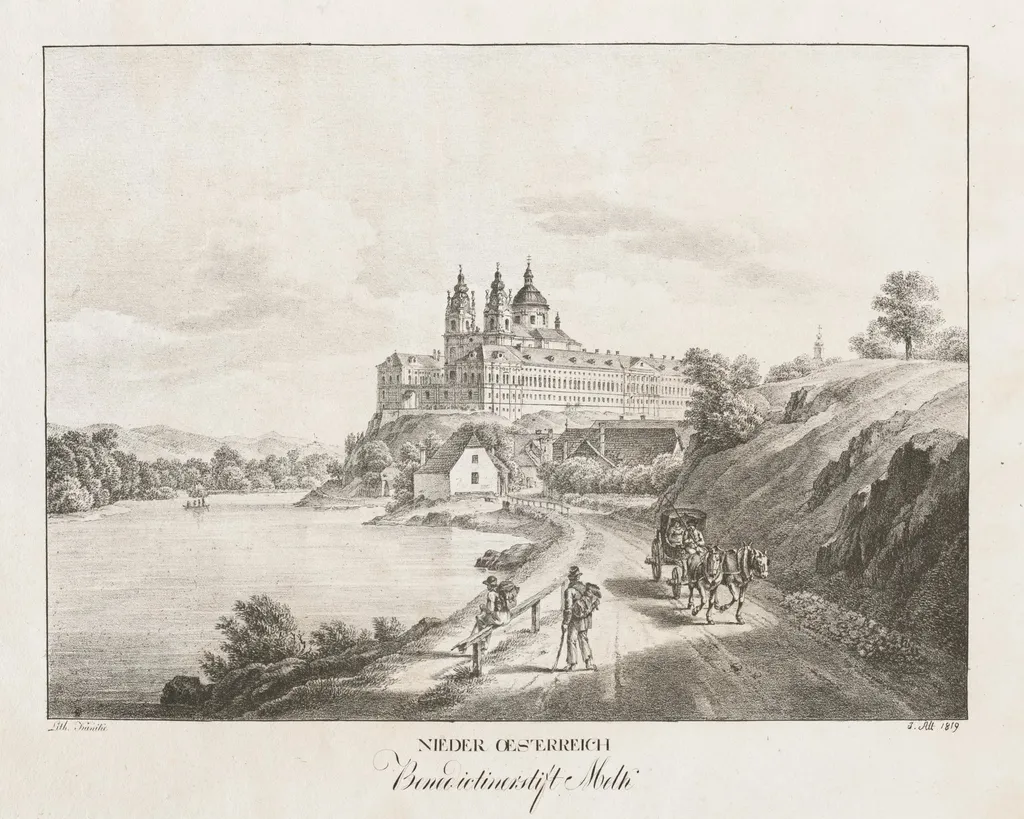 Nieder-oesterreich, Benedictinerstift Melk, by Jakob Alt, 1819