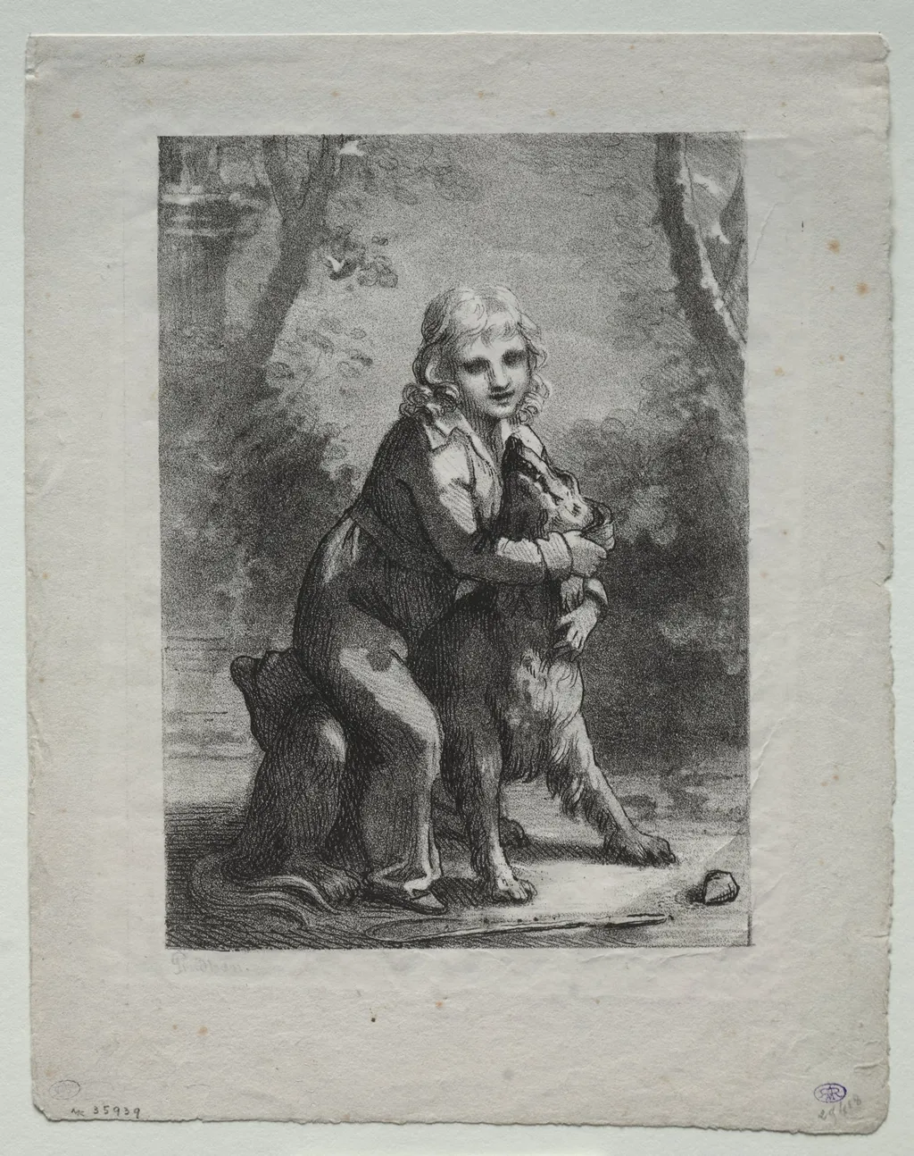 Boy with a Dog, by Pierre Paul Prud'hon, 1822