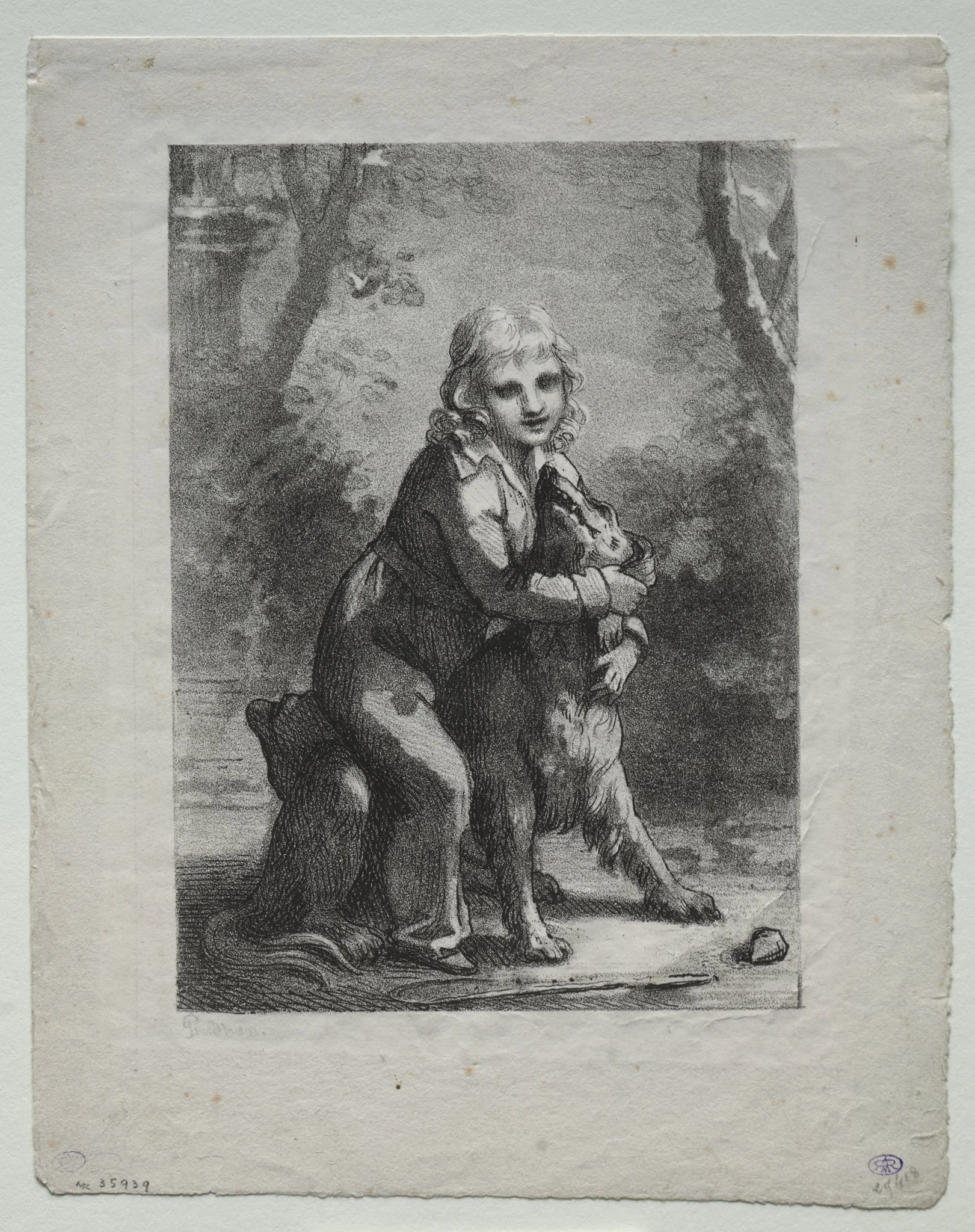 Boy with a Dog, detail