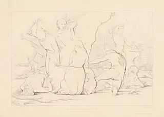 And from the Tree, We With Her Child Unbound, by Ferdinand Joubert, ink, 1846