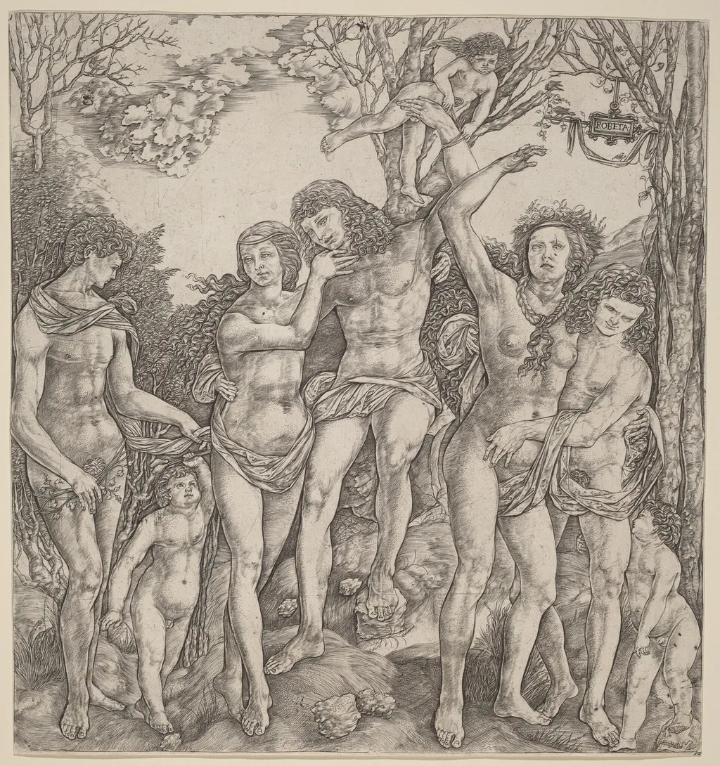 Allegory of Carnal Love, by Cristofano Robetta, ink, 1498