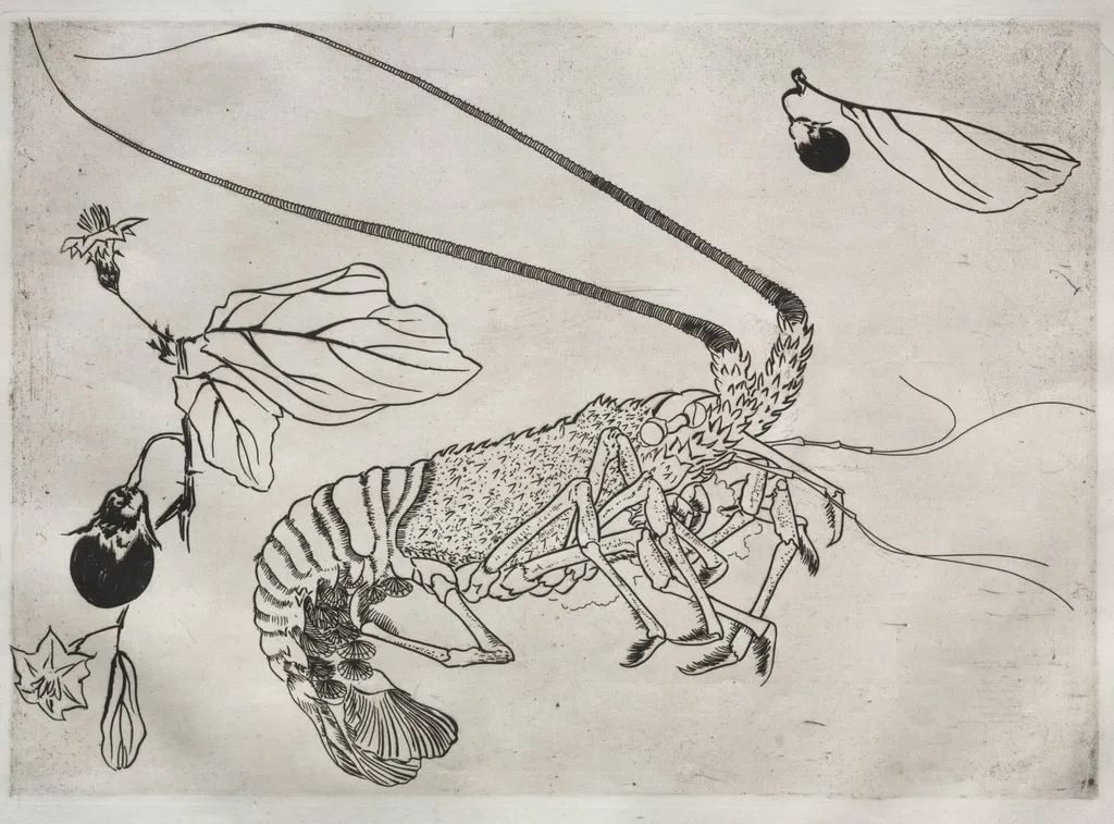 Dinner Service (Rousseau service): Large lobster with raised antenna (no. 21), by Félix Bracquemond, 1866