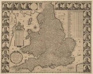 A New and Exact Mappe of England, by Wenceslaus Hollar, ink, 1644