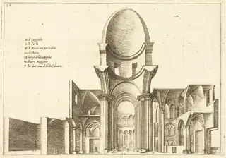 Cross-Section of a Church, by Jacques Callot, ink, 1619