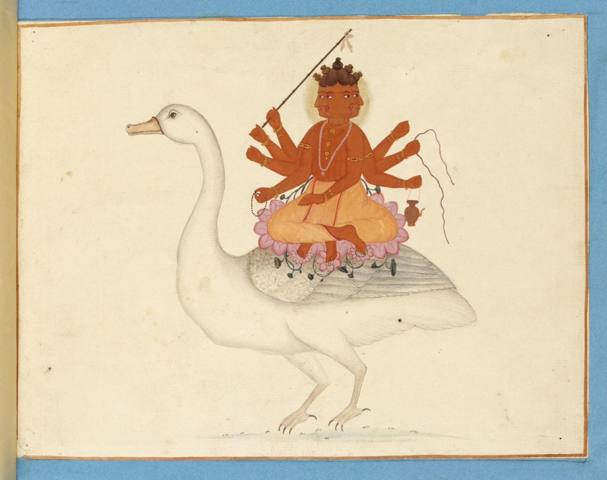 Brahma riding on his goose, detail