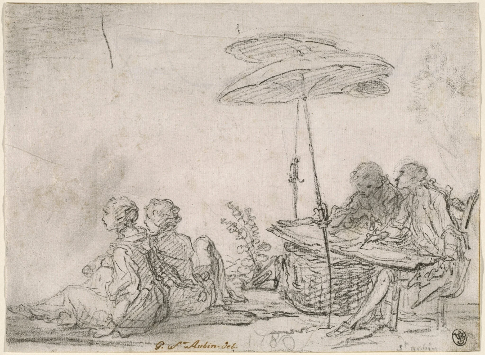 Draftsmen Outdoors, detail
