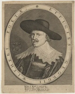 George Wither, Poet, by John Payne, ink, 1635