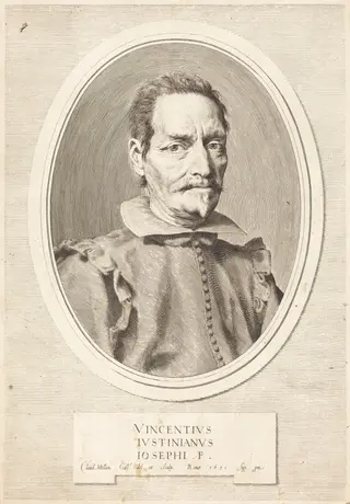 Vincenzo Giustiniani, by Claude Mellan, ink, 1631