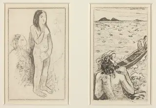Parau No Te Varau Ino (left); Tahitian Legend (right), by Paul Gauguin, ink, 1892