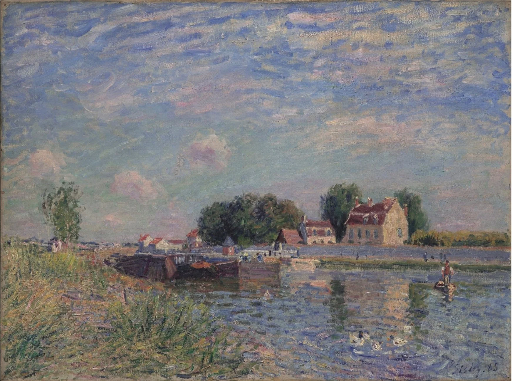 The Canal at Saint-Mammes, detail