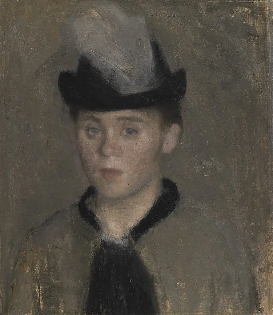 Ida Ilsted, the Artist's Fiancée, by Vilhelm Hammershøi, oil, 1896