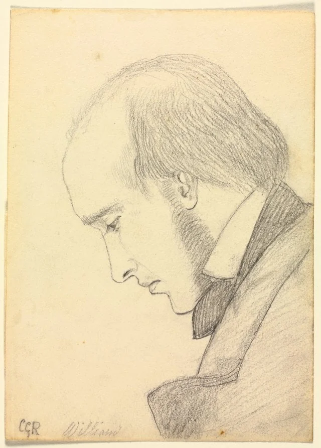 Portrait of William Michael Rossetti, detail