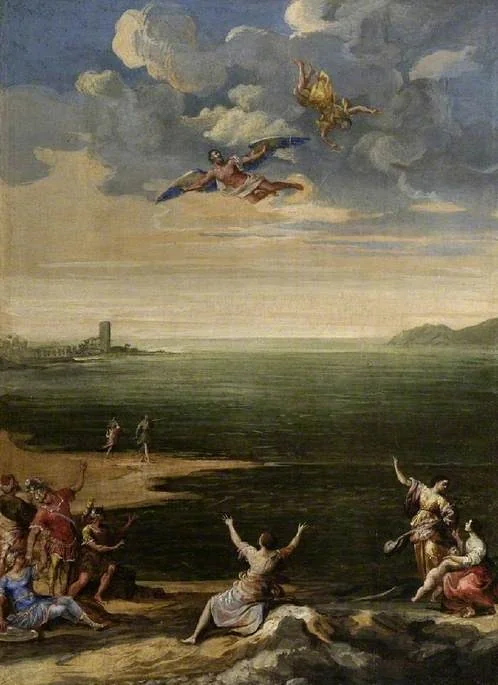 The Fall of Icarus, detail
