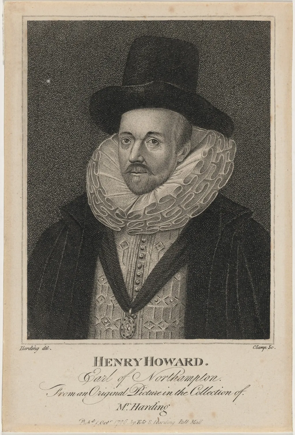Henry Howard, Earl of Northampton, by R. Clamp, ink, 1796