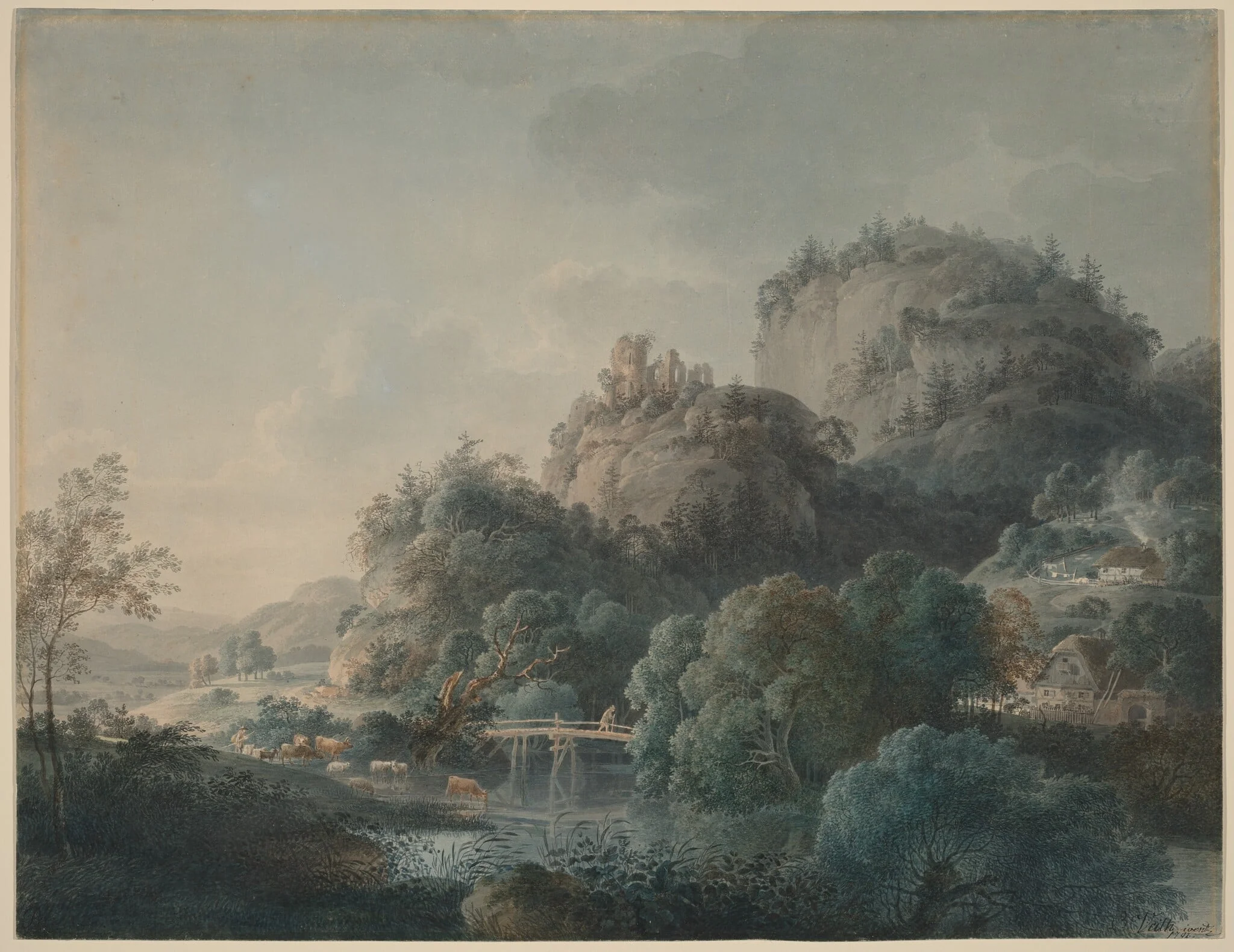 The Ruins of the Monastery of Oybin in the Zittau Mountains, detail