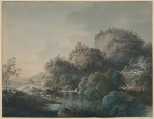 The Ruins of the Monastery of Oybin in the Zittau Mountains, by Philipp Veith, ink, 1792
