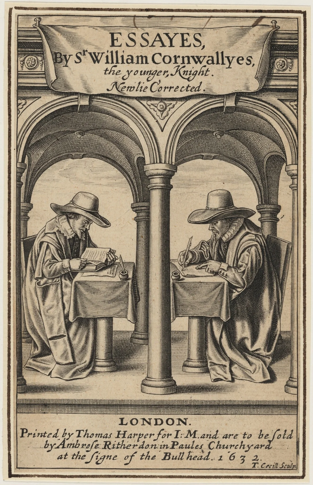 Title Page to Sir William Cornwally's Essays, detail