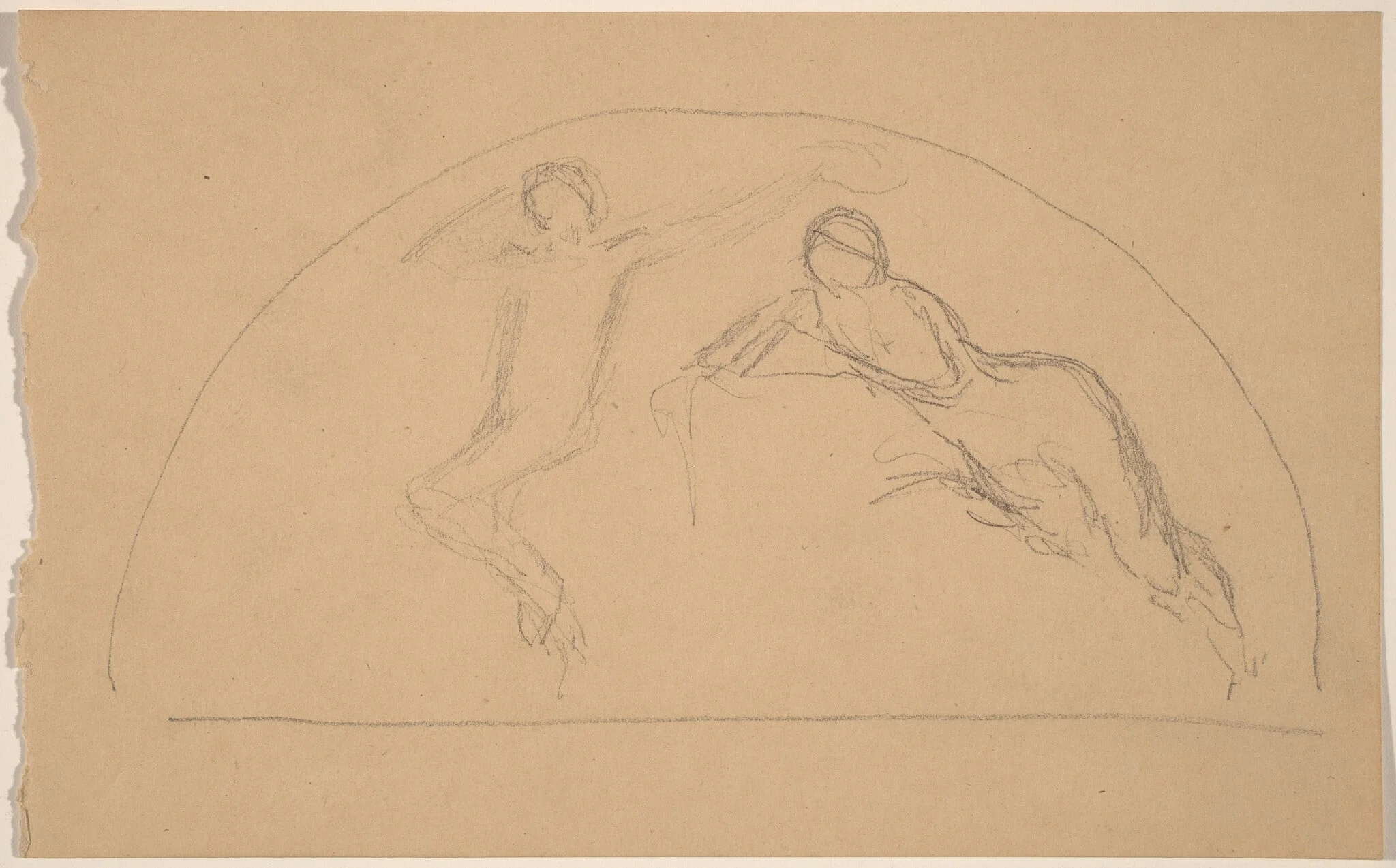Study of Figures in a Lunette, detail