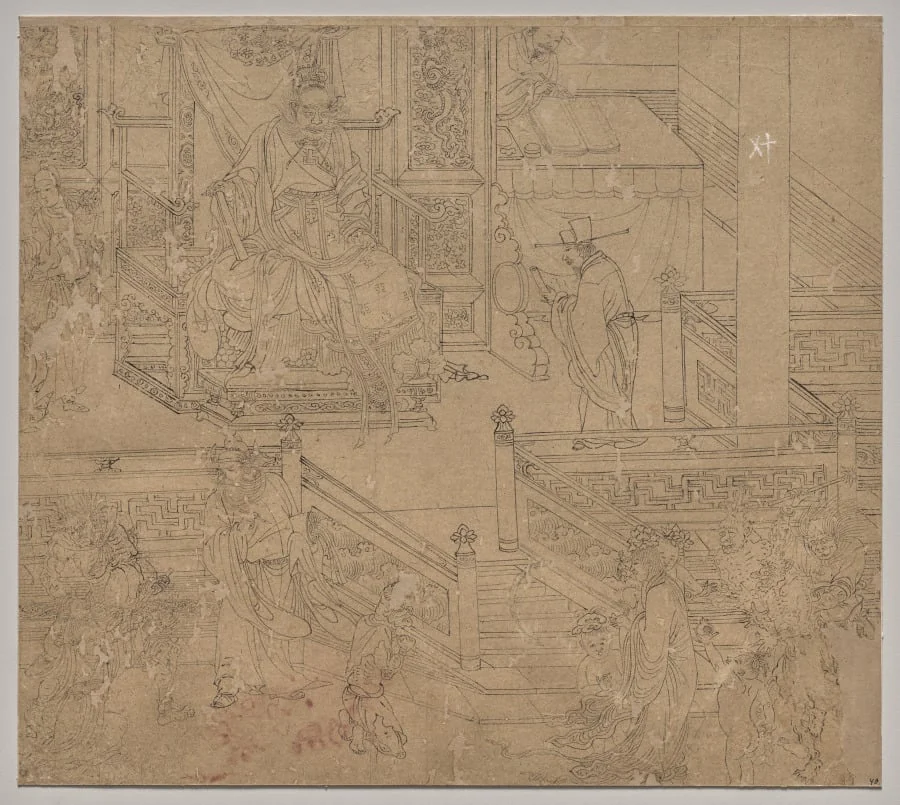 Album of Daoist and Buddhist Themes: Kings of Hells: Leaf 40, detail