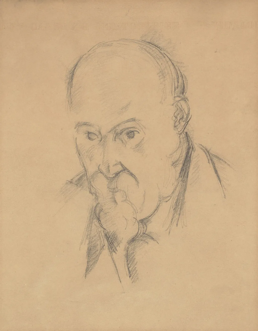 Self-Portrait [recto], by Paul Cezanne, graphite, 1898