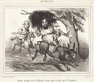 Funeste accidente arrivé à Absalon Leroux, by Amédée Charles Henri Cham, ink, 1831