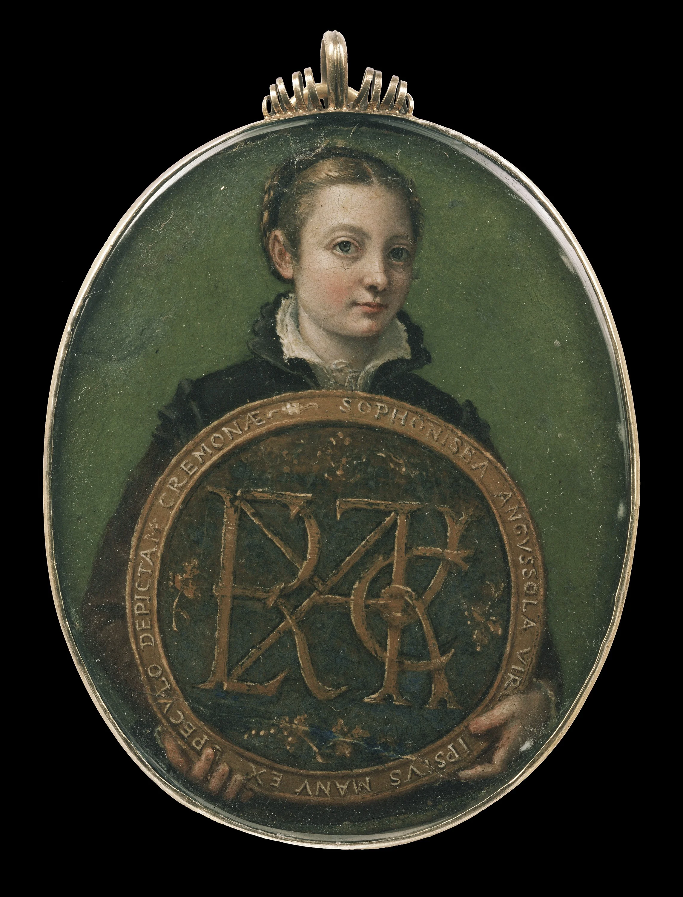 Miniature Self Portrait (Anguissola, Boston), detail
