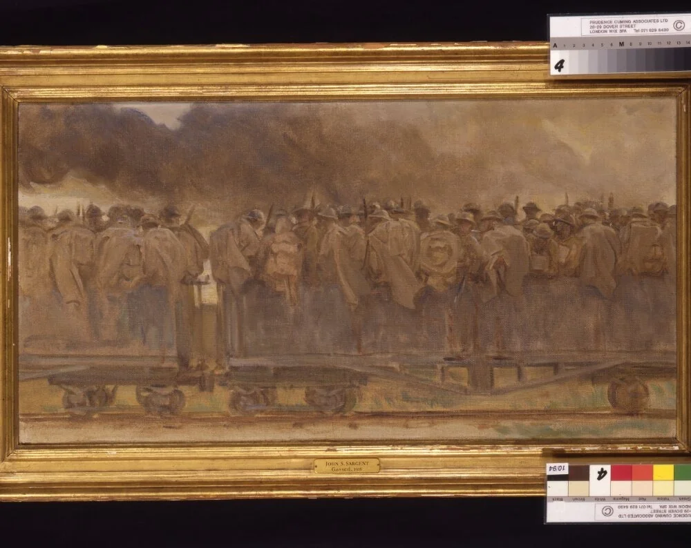 American Troops Going up the Line, detail