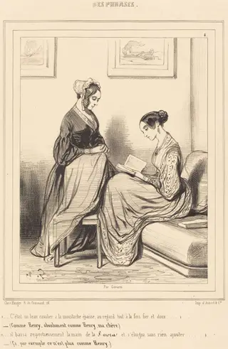 C'était un beau cavalier..., by Paul Gavarni, ink, 1835