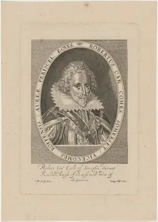 Robert Carr, Earl of Somerset, by Simon van de Passe, ink, 1621