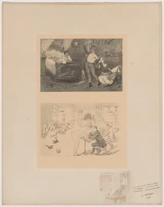 Séquestré, by Adolphe Léon Willette, ink, 1912