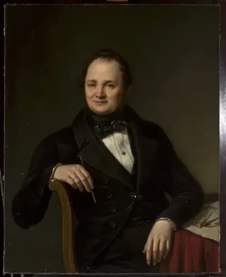 Portrait of Andrzej Gołoński, architect, by Jan Sikorski, oil, 1845