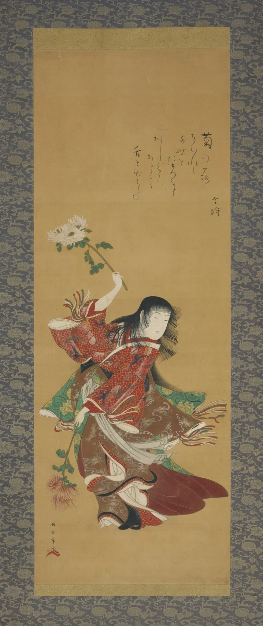 Child Dancing with Chrysanthemum Branch, detail