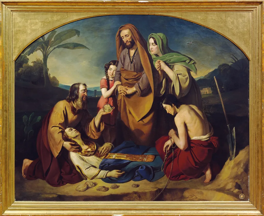 Die Beerdigung des heiligen Stephanus, by Adam Brenner, oil, 1835