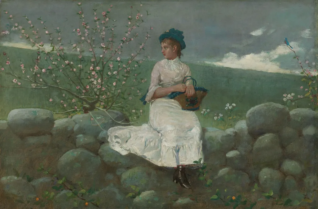 Peach Blossoms, by Winslow Homer, oil, 1890