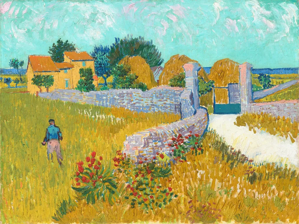Farmhouse in Provence, by Vincent van Gogh, oil, 1888