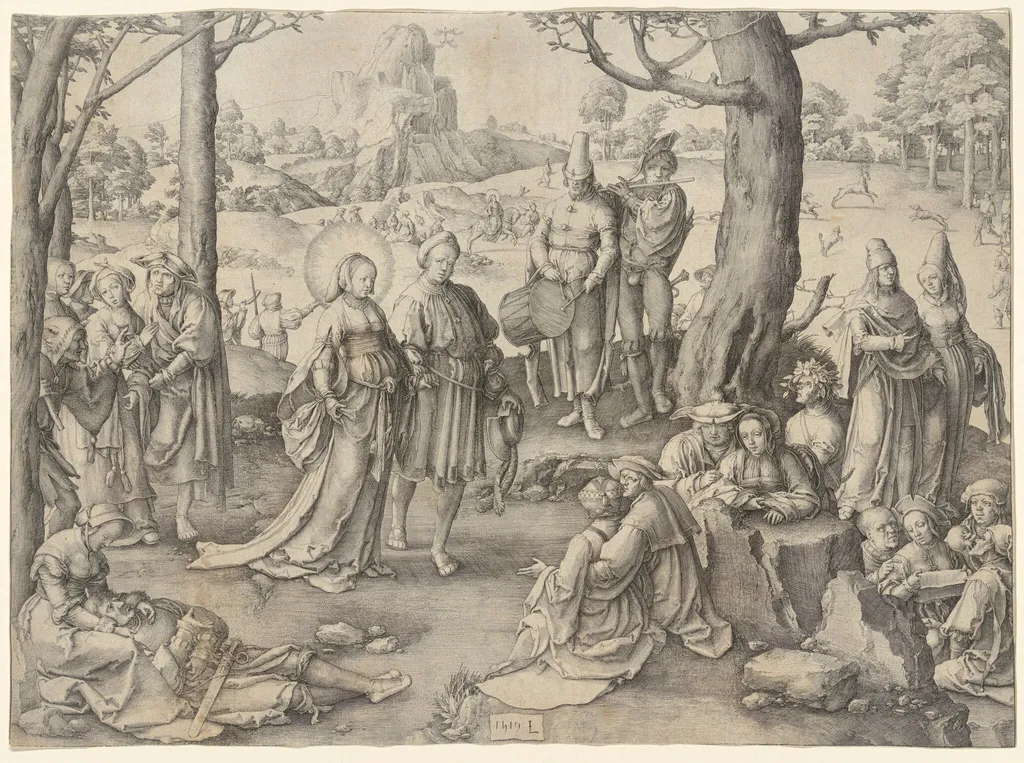 The Dance of Saint Mary Magdalene, by Lucas van Leyden, ink, 1519