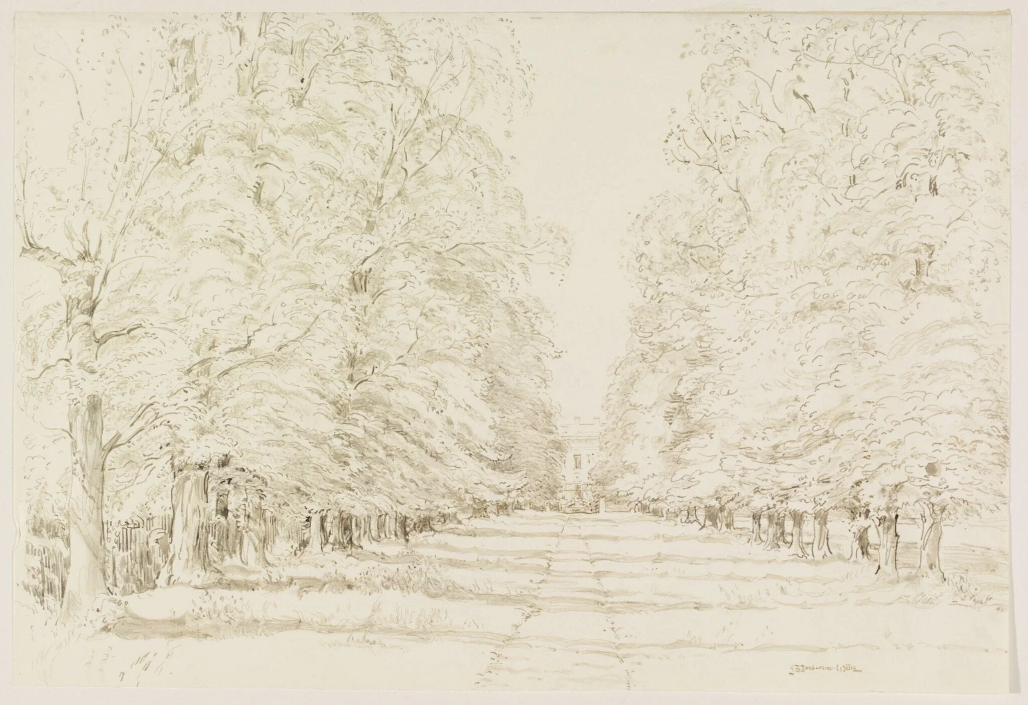 Ham House; the Avenue from the gate in Sandy Lane, detail