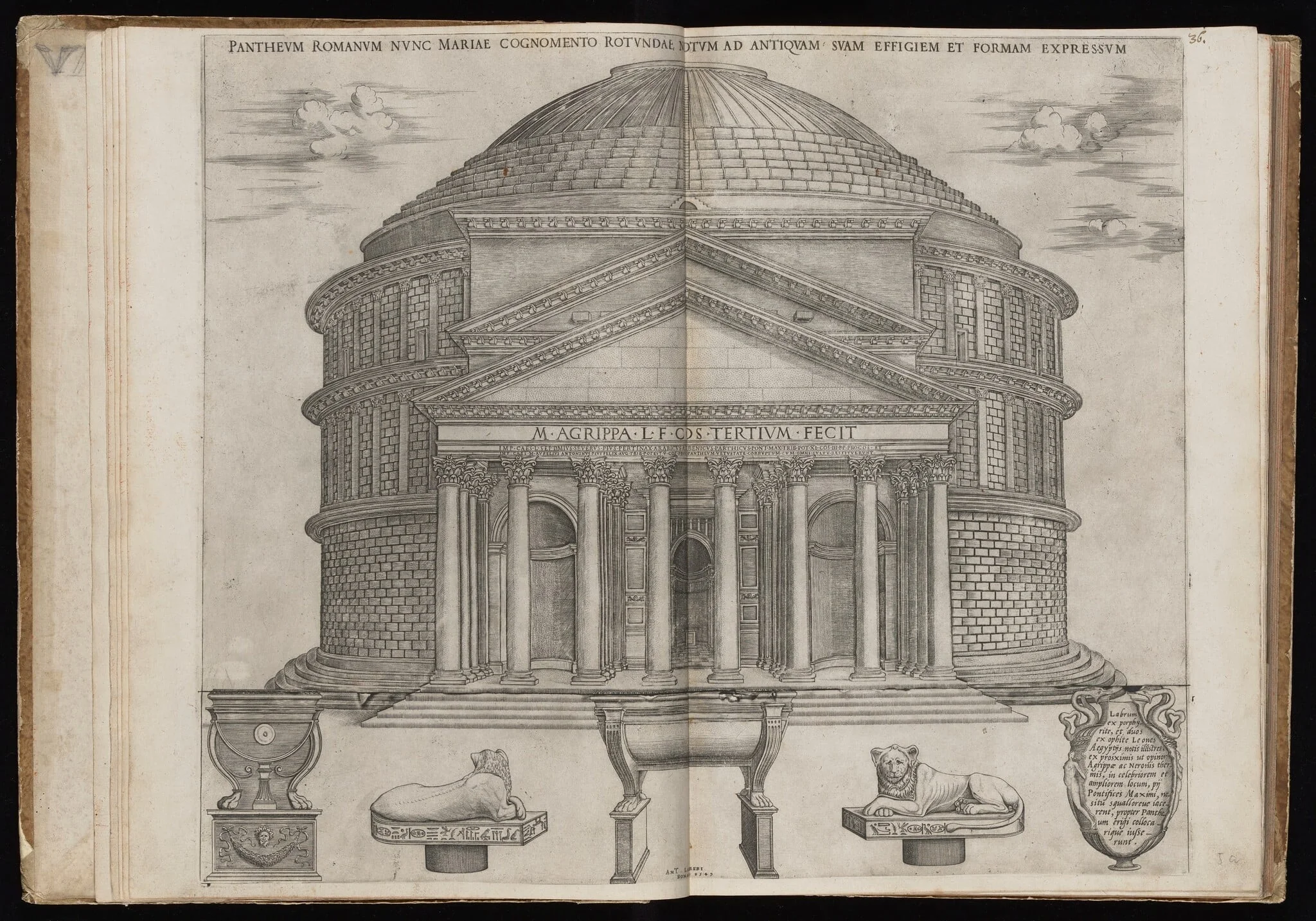 Pantheum Romanum [The Roman Pantheon], detail