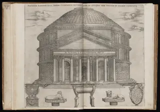 Pantheum Romanum [The Roman Pantheon], by Nicolas Beatrizet, ink, 1549