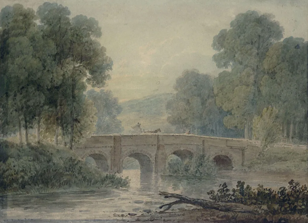 Woody landscape, by Barret, watercolor, 1790